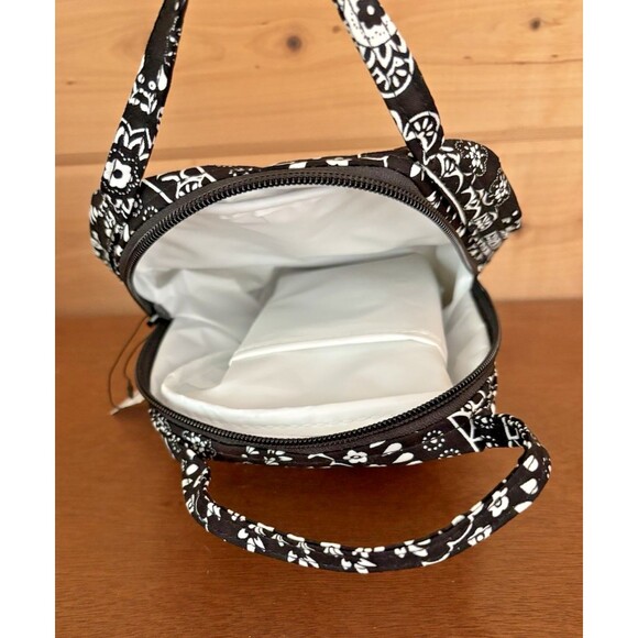 Vera Bradley Cotton Lunch Bunch Lunch Bag Box Black Bandana Medallion New w Tags - Picture 2 of 5